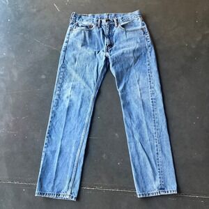 Levis 505 Regular Fit Straight Leg Blue Denim Jeans W34 L32